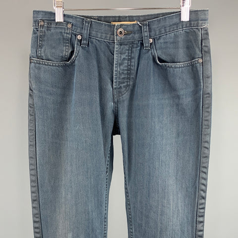 JOHN VARVATOS * U.S.A. Size 31 x 34 Solid Navy Cotton Jeans