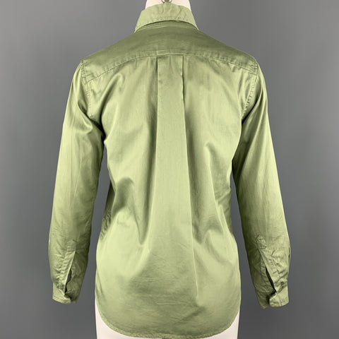 PAUL HARNDEN Taille S Blouse à poche plaquée en coton vert