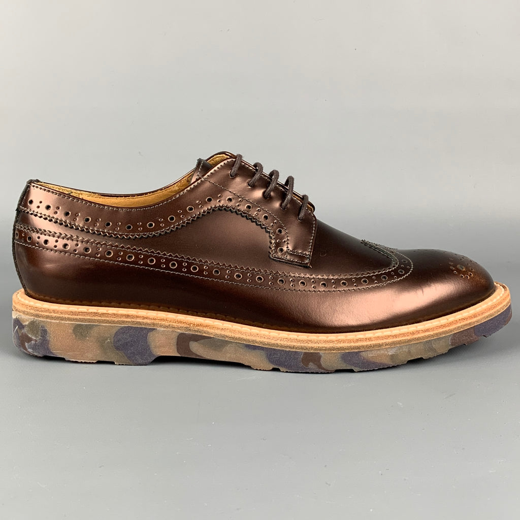 PAUL SMITH Zapatos con punta de ala perforada de cuero cobre talla