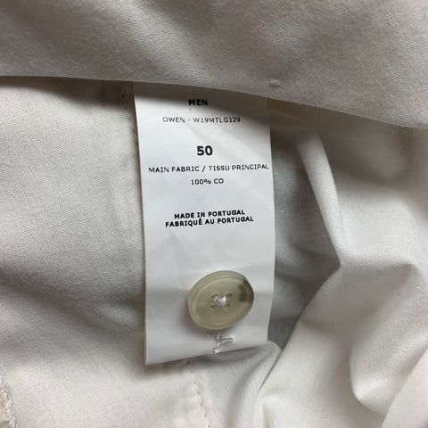 OFFICINE GENERALE Owen Size 34 Off White Corduroy Cotton Belted Casual Pants