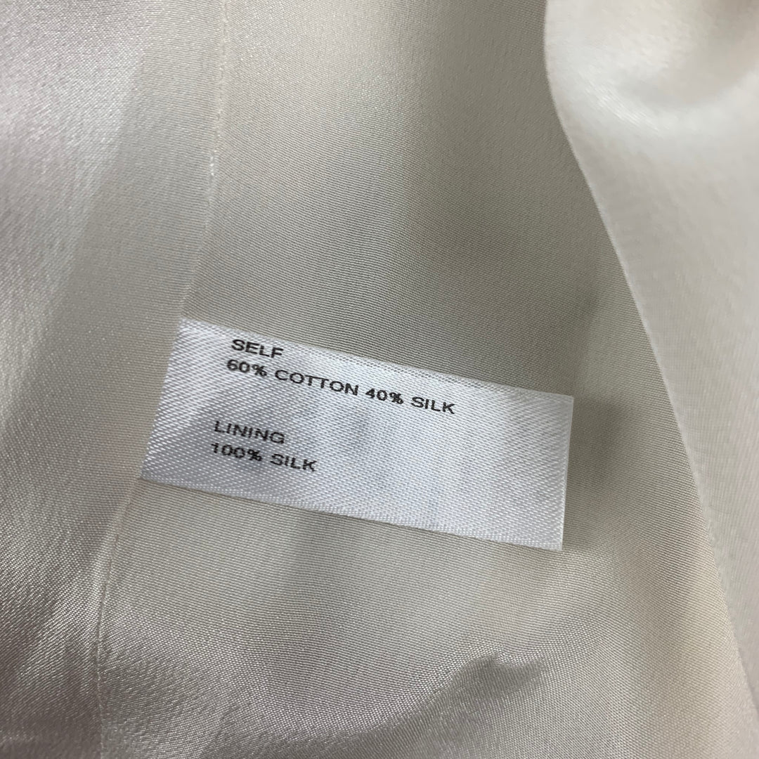 CAROLINA HERRERA Size 4 Cream Red Cotton Silk Abstract Short Sleeve Dress