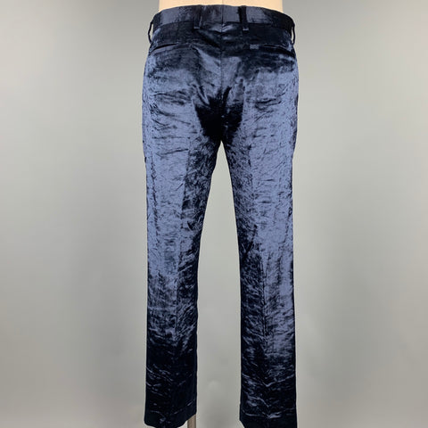 PAUL SMITH Taille 42 Costume à revers cranté en velours bleu marine régulier