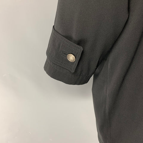 Vintage GIANNI VERSACE Size 40 Black Rayon Raglan Coat