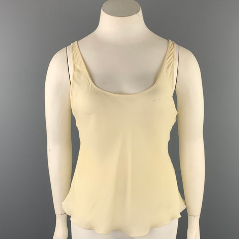 ARMANI COLLEZIONI Taille 12 Chemisier camisole en soie mélangée crème