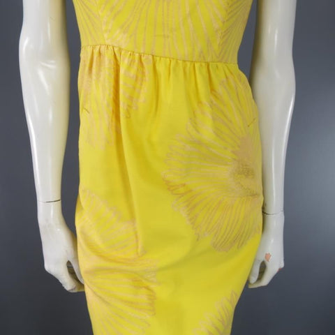BARBARA TFANK Talla 6 Vestido de cóctel de verano de seda amarilla