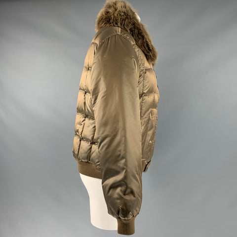 RALPH LAUREN Size L Green Polyester Quilted Zip Up Jacket