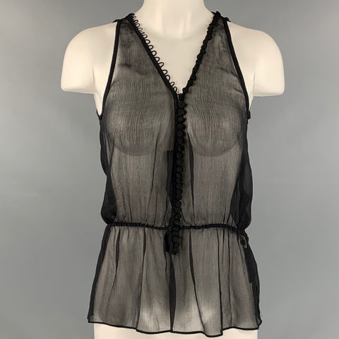 ELIZABETH and JAMES Size XS Black Silk Sleeveless Casual Top