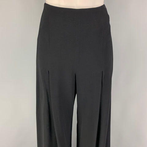 OSCAR DE LA RENTA Size 8 Black Viscose High Waisted Dress Pants