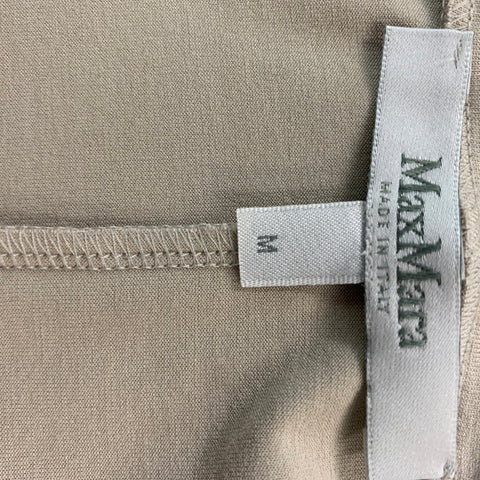 MAX MARA Size M Beige Viscose Elastine Solid T-Shirt