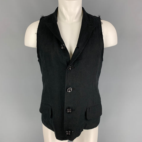 MASAHLKO MARUYAMA Size S Black Peak Lapel Vest