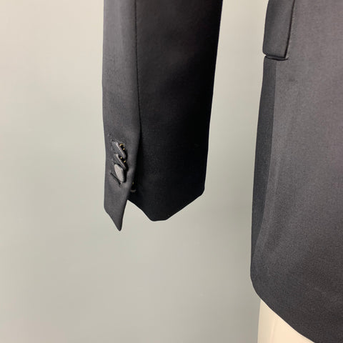 PAUL SMITH Size 38 Black Wool / Cashmere Tuxedo Sport Coat