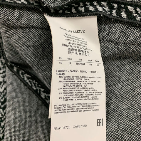ARMANI COLLEZIONI Size 14 Black White Cotton Blend Jacket Blazer