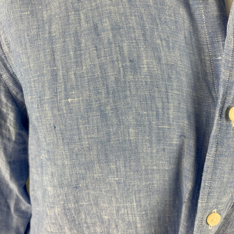 POLO by RALPH LAUREN Size S Blue Linen Long Sleeve Shirt