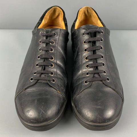 DAMIR DOMA Size 10 Black Leather Sneakers