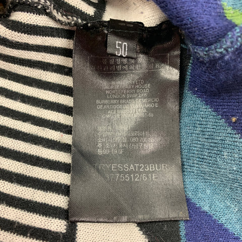 BURBERRY PRORSUM Spring 2012 Size M Multi-Color Geometric Wool / Cashmere Crew-Neck Pullover