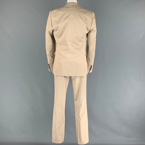 BURBERRY LONDON Size 36 Beige Cotton Notch Lapel Suit