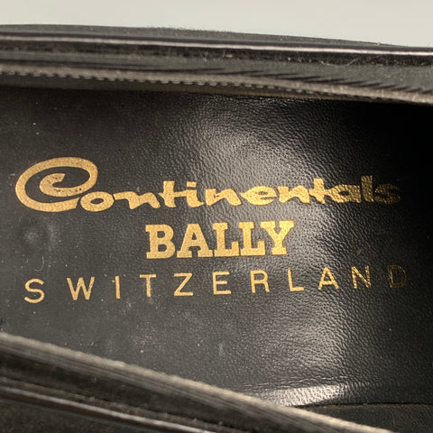 BALLY Size 11.5 Black Textured Fabric Lace Up Shoes