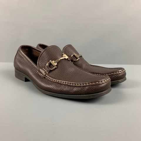 SALVATORE FERRAGAMO Size 9.5 Brown Leather Loafers