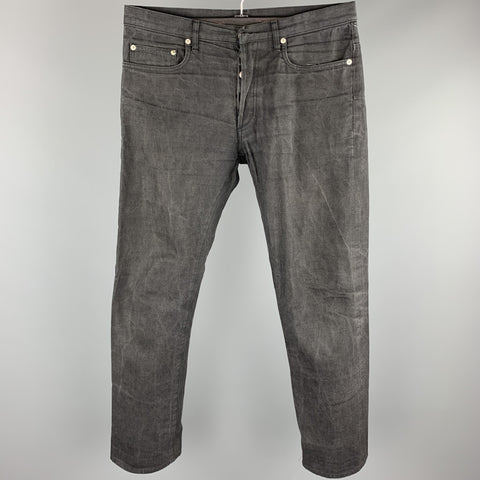 DIOR HOMME Size 32 Black Wash Denim Button Fly Jeans