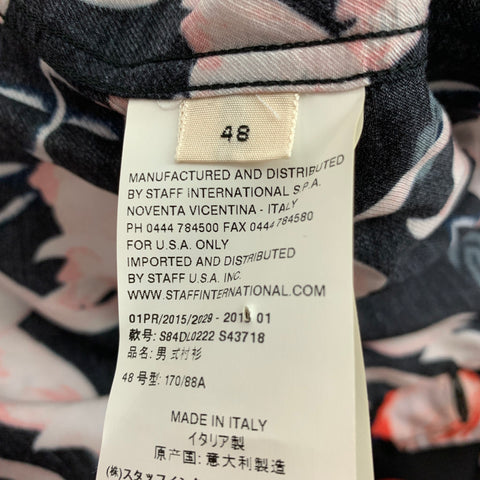 MARC JACOBS Size S Black Pink Print Viscose Button Up Long Sleeve Shirt
