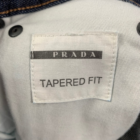 PRADA Size 33 Blue Cotton Slim Button Fly Jeans
