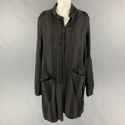 RUNDHOLZ Size S Black Viscose Two Tone Coat