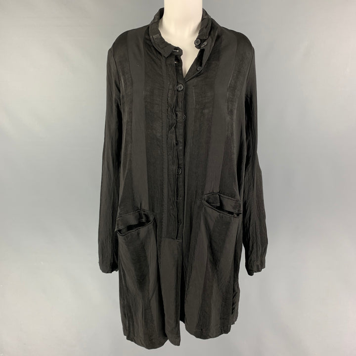 RUNDHOLZ Size S Black Viscose Two Tone Coat