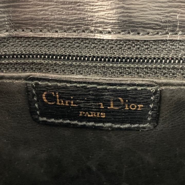 CHRISTIAN DIOR Black Leather Cross Body Handbag