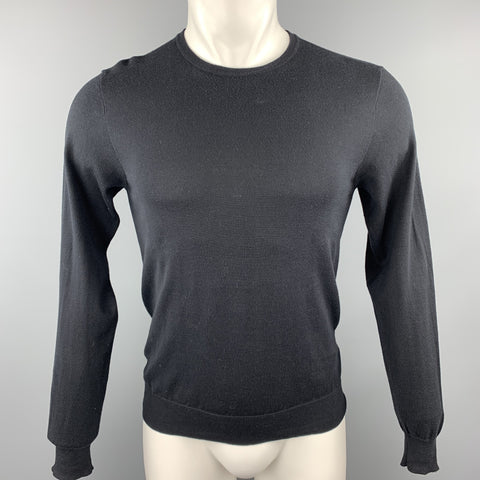 RALPH LAUREN Black Label Size S Black Cotton Crew-Neck Pullover