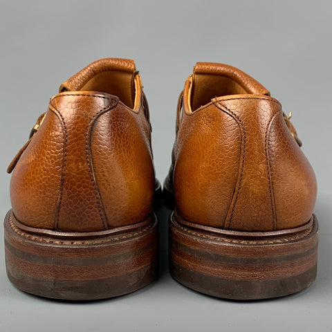RALPH LAUREN Size 11.5 Tan Fringe Leather Lace Up Shoes