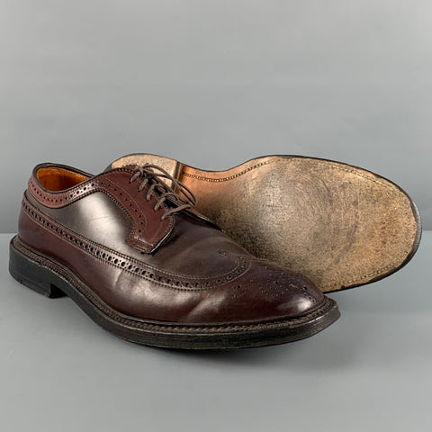 ALDEN Size 11 Brown Perforated Leather Wingtip Lace Up Shoes