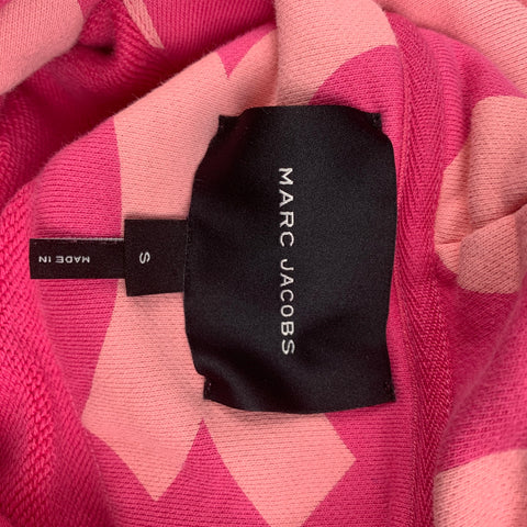 MARC JACOBS Size S Pink Cotton Monogram Hoodie Jacket