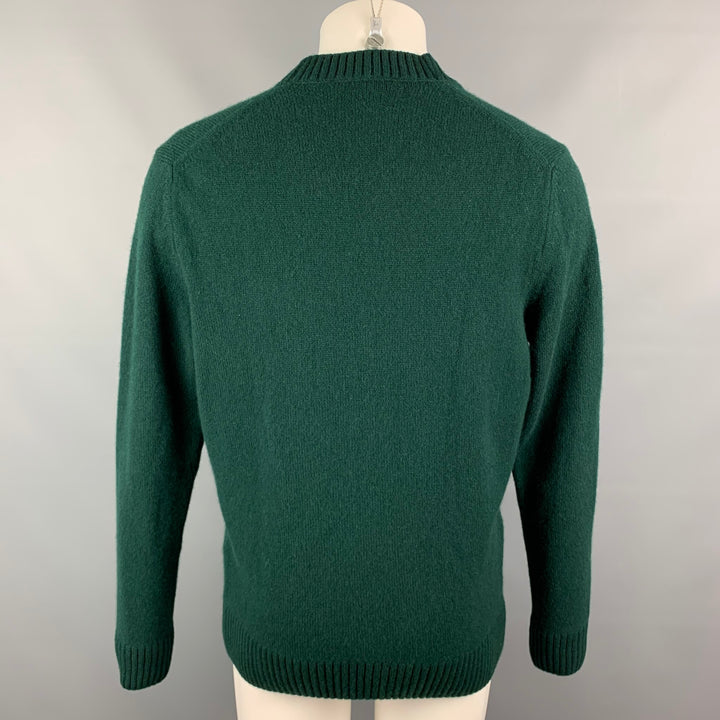 MAISON KITSUNE Fall 21 Size M Green Wool V-Neck Oversized Cardigan