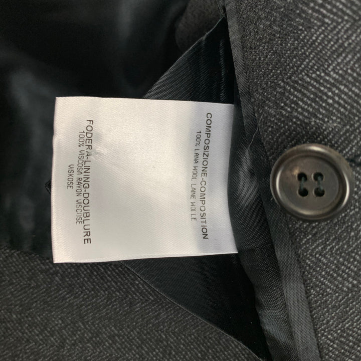 ALEXANDER MCQUEEN FW 09 Size 40 Charcoal Quilted Wool Notch Lapel Sport Coat