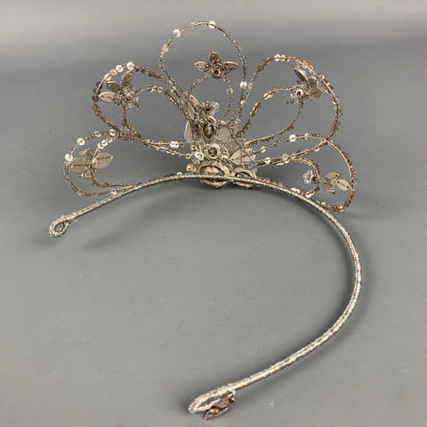 JENNY PACKHAM Silver Sequined Rhinestones Tiara