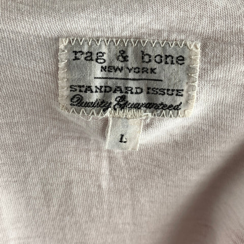 RAG & BONE Size L White Cotton Short Sleeve T-shirt