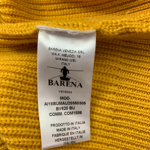 BARENA Taille XXL Pull Col Roulé en Laine Tricotée Jaune