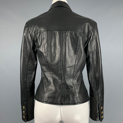 NORTH BEACH LEATHER Size 6 Black Leather Single Breasted Jacket