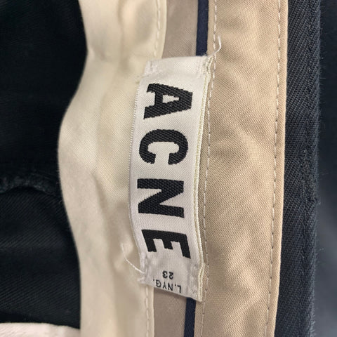 ACNE Taille 36 Pantalon décontracté zippé en coton noir