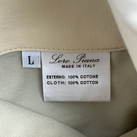 LORO PIANA Size L Red & Beige Cotton Reversible Jacket