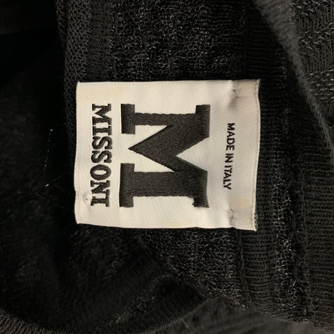 M MISSONI Size 12 Black Knitted Short Sleeve A-line Dress