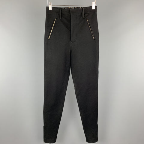 JEAN PAUL GAULTIER Size 30 x 32 Black Solid Wool Dress Pants