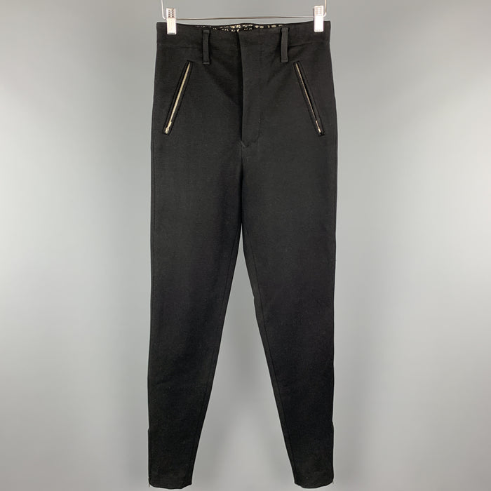 JEAN PAUL GAULTIER Size 30 x 32 Black Solid Wool Dress Pants