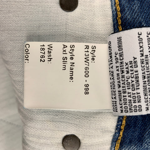 R13 Size 4 Blue Washed Cotton Axl Slim Jeans