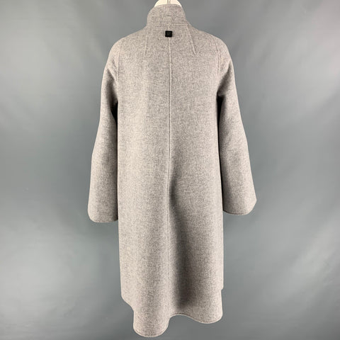 CAROLINA HERRERA Talla XS Abrigo raglán jaspeado de lana gris morado
