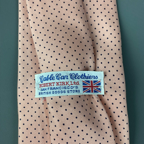 CABLE CAR CLOTHIERS Cravate en soie rose à pois noirs