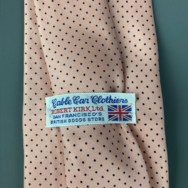 CABLE CAR CLOTHIERS Pink Black Polka Dot Silk Tie