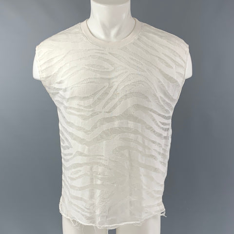 IRO Gossy Size M White Zebra Cotton Blend Sleeveless Pullover