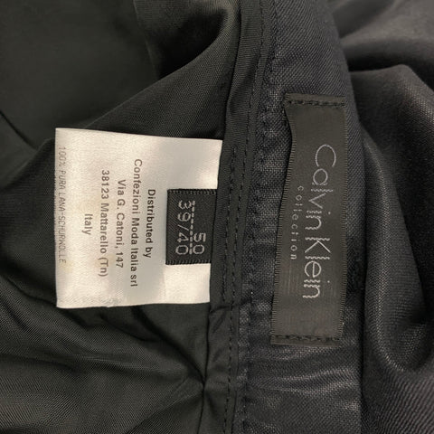 CALVIN KLEIN COLLECTION Size 44 Black Wool Notch Lapel Suit