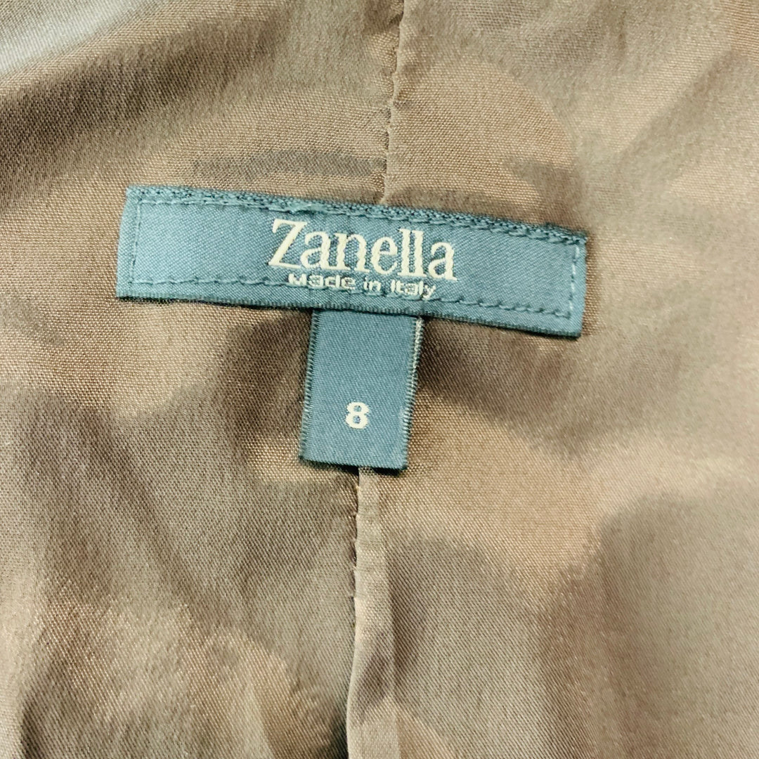 ZANELLA Size 8 Beige Brown Wool Blend Single Breasted Jacket